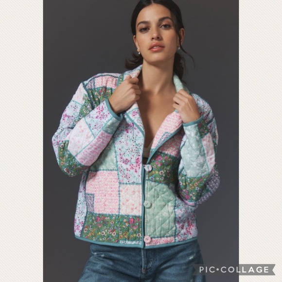 Anthropologie Jackets & Blazers - :Price Firm: Anthropologie Conditions Apply Printed Quilted Jacket in Green